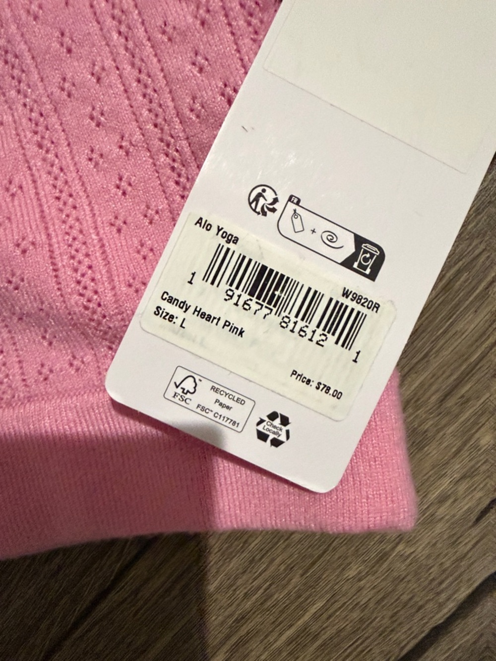 ALO Yoga Pink Ribbed Knit Bralette with Thin Straps - Picture 3 of 6